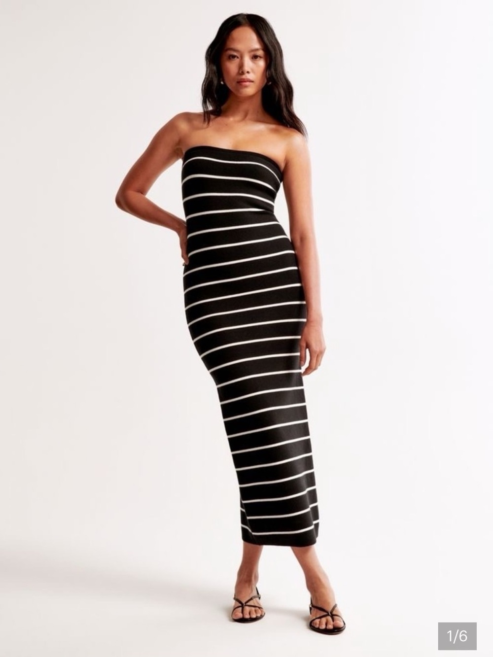 Abercrombie & Fitch Black and White Strapless Maxi Skirt
